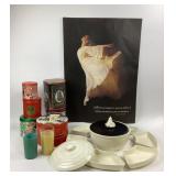 Bellette Chicago Serving Dish, Christmas Tins, Bal