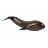 Majestic Rosewood Carved Whale Sculpture