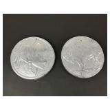 Large Cast Aluminum Buffalo Nickel Wall Decor