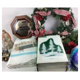 Holiday Decor, Nativity Figurines, Quilted Blanket