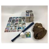 Baseball Cards, Glove, Bat, Cleveland Baseball