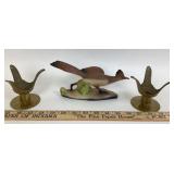 Roselane Pasadena Porcelain Bird & Solid Brass Hol