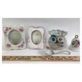 Nippon Condiment Ladle, Japanese Porcelain Frame &