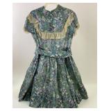 Girls Vintage 1950s Floral Dress (sz 7)