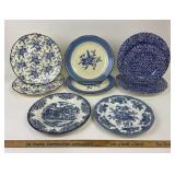 Blue English Transferware Plates by Johnson Bros,