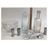 Decanter Stoppers, Polish Mountblown Vase, Aluminu