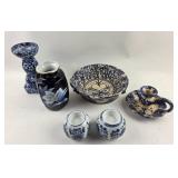 Blue White Porcelain Bowls, Candle Holders