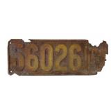 1917 Indiana License Plate