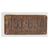 1929 Indiana License Plate