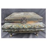 Ornate Decorative Wooden Box With Brass Details