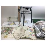 Iron Planter Stand, Embroidered Springtime Runners