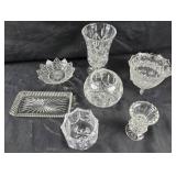 Cut Glass Dishes, Vases, Bowls, Candleholders
