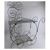 Metal Scrollwork Tea Cart With Candle Holder