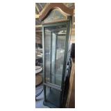 Wood Lighted Curio Cabinet 2 Section Features A