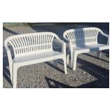 Progarden Outdoor Plastic Stackable Benches (2)