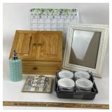 Wood Organizer, Dry Erase Calendar, Ramekins, Soap