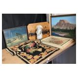 Solid Wood Clock, Weighted Doll, Area Rugs & Lone