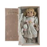 21" Porcelain Doll With Certificate By Swan Colle