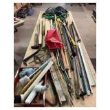 Garden Hoses, Hand Tools, Wooden Stakes