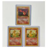 3 Pokemon Vintage Charmander Cards