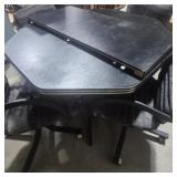 Black Kitchen Table Octogan With One Leaf & 4
