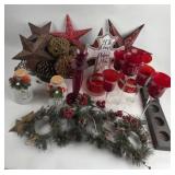 Christmas Decorations With Red Glassware