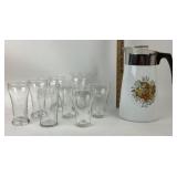 Corning Ware Le Cafe Pitcher, Coca-Cola Glasses