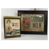 Carnation Milk Sign, Hungry Jack Pancake Tin