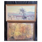 Two large framed landscape prints