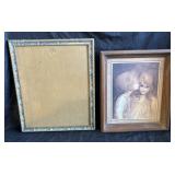 Framed print "A Little Kiss" empty floral frame