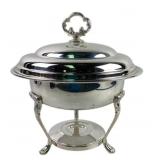 Silver Plated Chafing Stand w/ Glass Insert Bowl