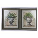 Framed Botanical Art Prints With Urns
