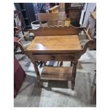 Pine Washstand With Turned Legs & One Drawer