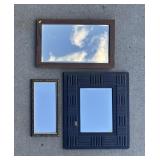 Three framed mirrors