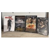 4 framed movie posters: Walking Tall, Anacondas
