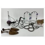 Wood Shoe Stretchers, Wrought Iron Stands, Figurin
