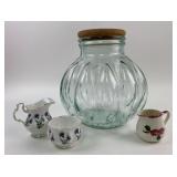 Glass Jar With Cork Lid, Royal Albert China