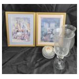 Framed Floral Art Prints, Glass Decor Pieces