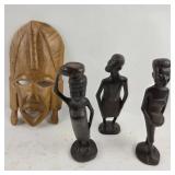 Carved Wooden African Mask, Figurines
