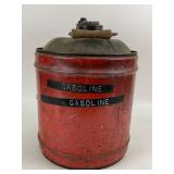 Red Metal Gasoline Can With Spout