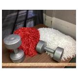 AJAY 10 Pound Weights, Red White Pom Poms