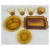 Indiana Glass Tiara Amber Last Supper Tray,