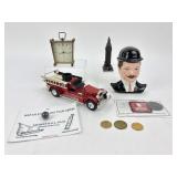 Firetruck Bank, Sheffield Wind up Alarm Clock, Big