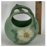 Weller Pottery Floral Basket Vase
