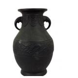 Black Ceramic Vase With Dragon Motif