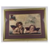 Raphael Cherub Angels Print in Gold Frame