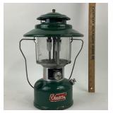 Coleman Green Lantern With Pyrex Globe