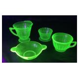 Green Uranium Depression Glass Tableware