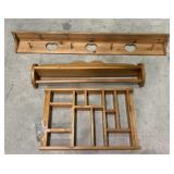 Wood coat rack, Trinket shelf