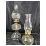 Glass Oil Lamps With Etched And Embossed Designs